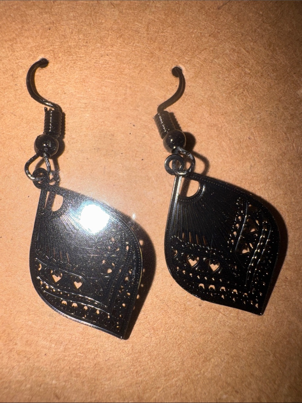 Black Filigree Drop Earrings - Women Accessories